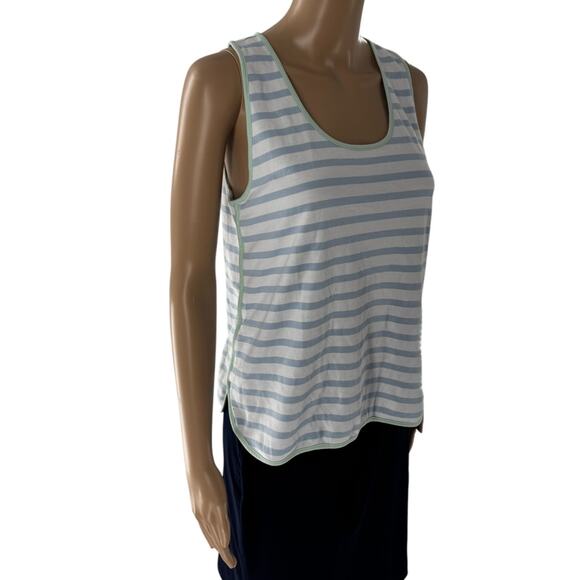 LAKE Saltwater Blue Striped Pima Cotton Pajama Tank Top - Picture 5 of 8